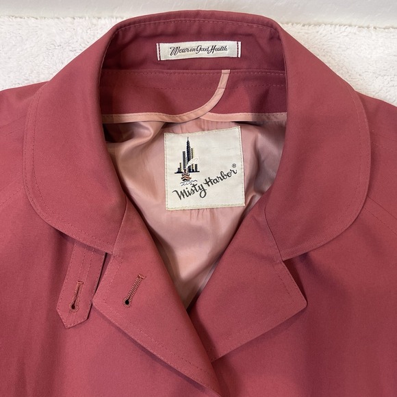 Misty Harbor Trench Rain Coat Women's Size 20 Petite Lined Union Made‎ Mauve - Picture 2 of 10